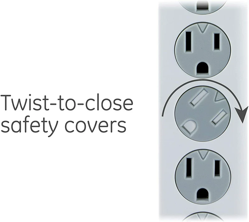 GE 6-Outlet Surge Protector Extension Cord, Power Strip, 800 Joules, Flat Plug