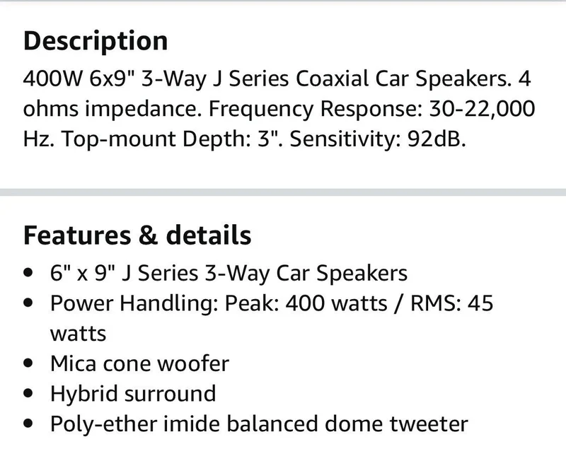 PAIR JVC CS-J620 6.5" Speakers + PAIR JVC CS-J6930 6x9" LOUD Car Audio Speakers