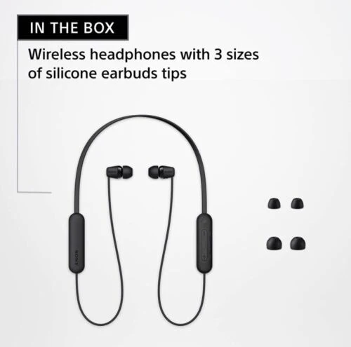Sony WC100 Wireless in-Ear Bluetooth Headphones with Built-in Mic - WHITE