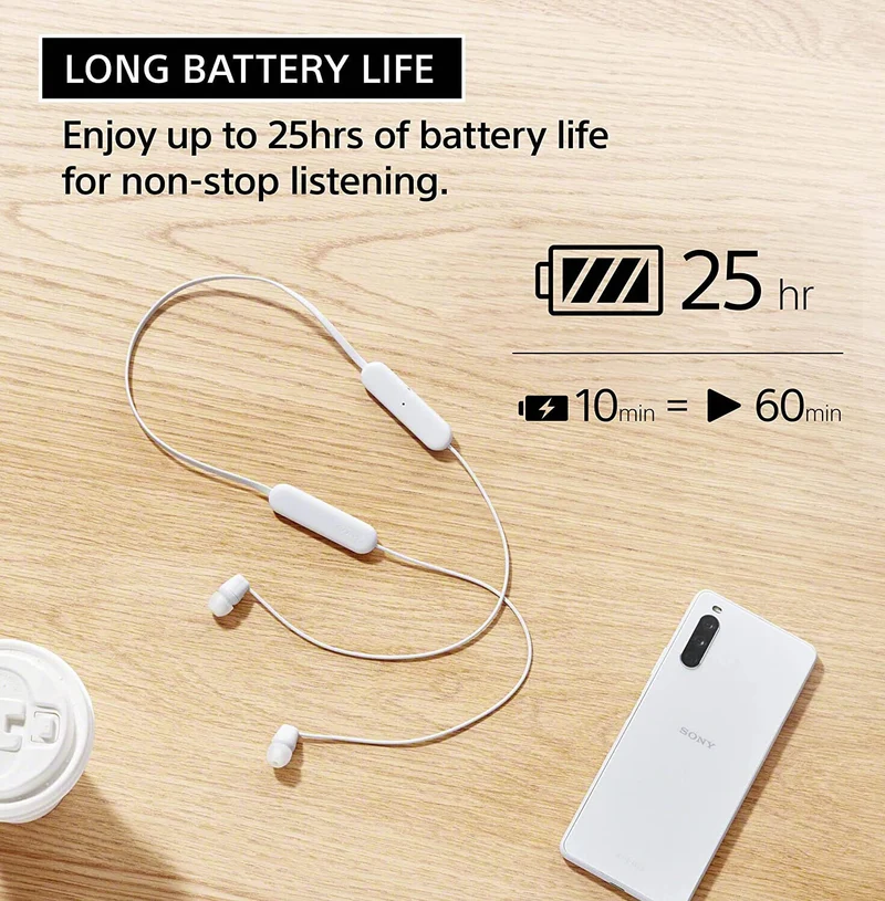 NEW BLUE Sony WC100 Wireless in-Ear Bluetooth Headphones with Built-in Mic -