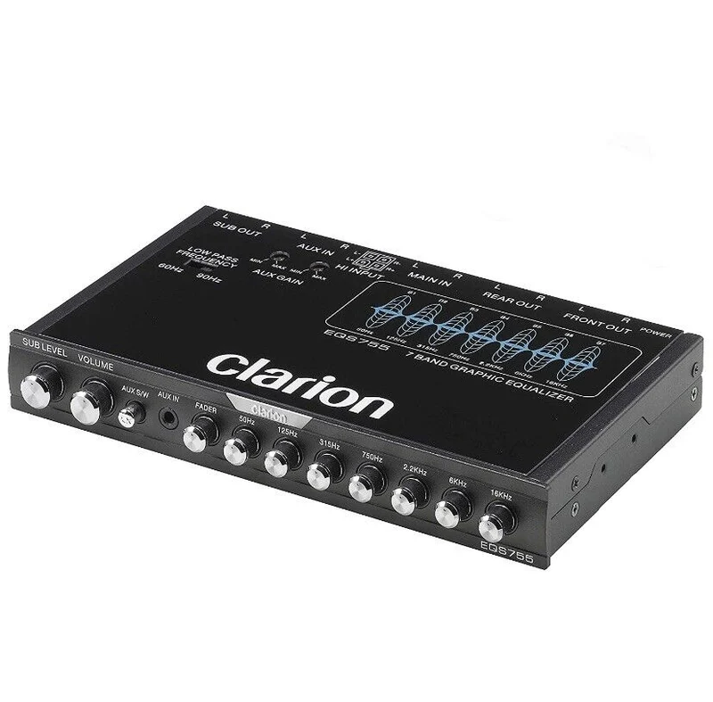 NEW CLARION EQS755 7-BAND Car Audio Graphic Equalizer 3.5mm RCA Aux Input