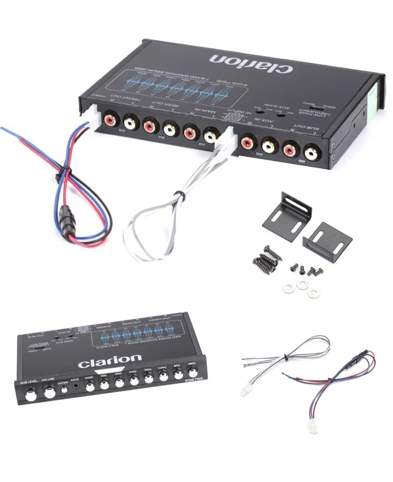 NEW CLARION EQS755 7-BAND Car Audio Graphic Equalizer 3.5mm RCA Aux Input