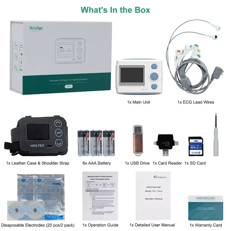 Wellue 12-Lead ECG Holter Monitor
