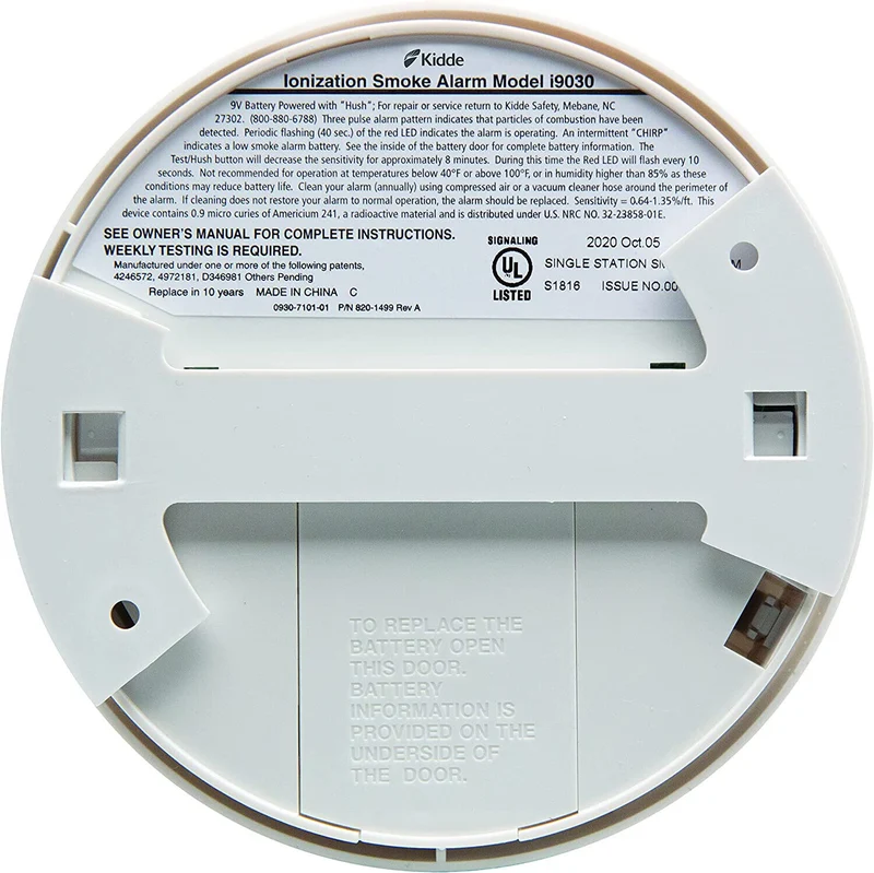 Kidde Smoke Detector, Battery Powered with Test Button Carbon Monoxide Detector