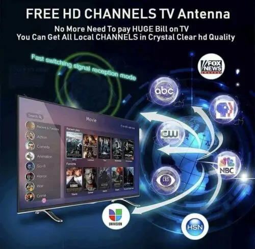 TV Antenna Digital HD Antena Indoor 5600 Miles Range HDTV 1080P 4K 13ft Cable!!!