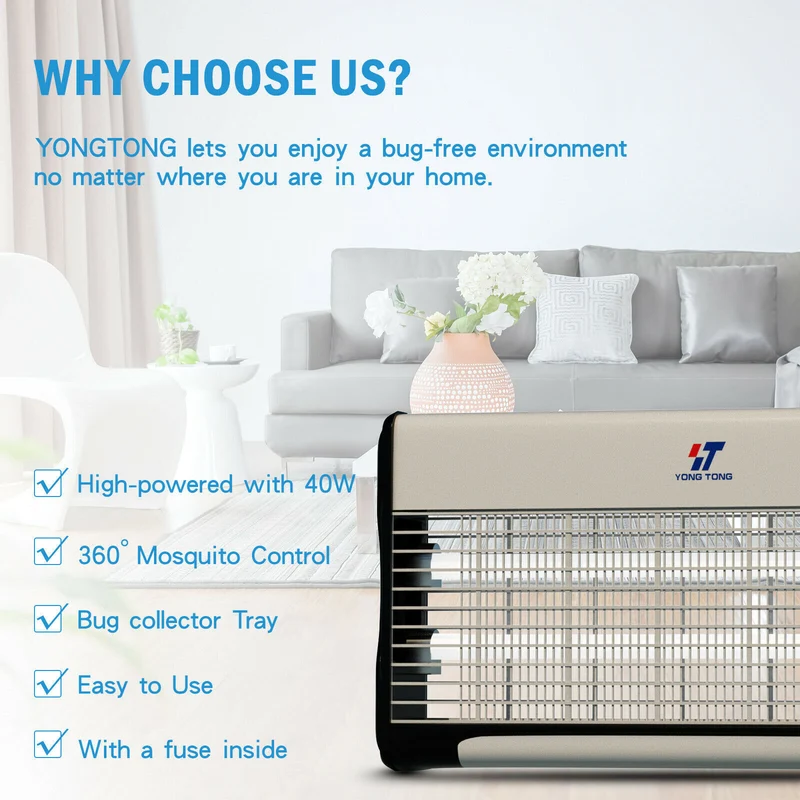 Electric YT Power Bug Zapper Pest UV Lamp Fly Mosquito Insect Killer I 20 WATTS