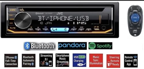 JVC Single-Din Built-in Bluetooth Dual Phone CD MP3 Android Music Playback Radio