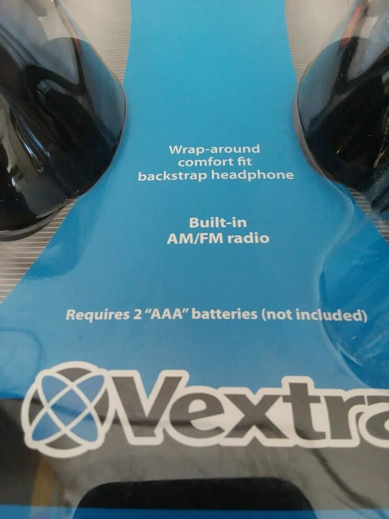 Portable Walkman Radio Vextra VX3610 Built-in AM/FM Radio Headphones Head Set