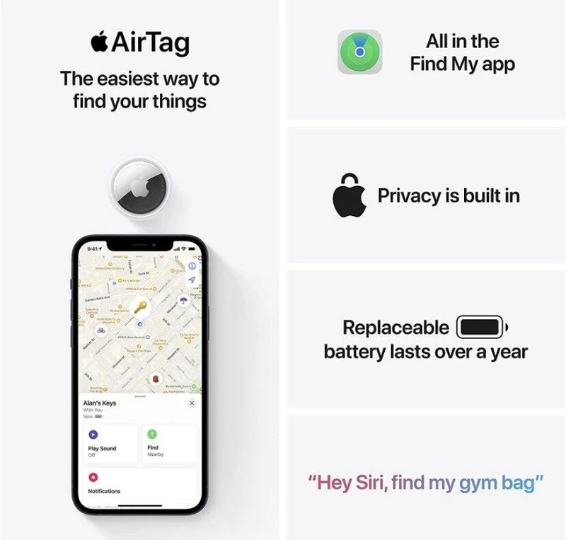 Real Apple 100% Authentic Air Tag Tracker for keys, remote, cars important items