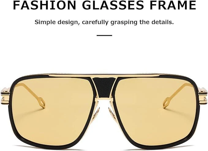 Sunglasses Men Women Unisex Goggle Alloy Big Frame Metal Punk Style Shield NEW