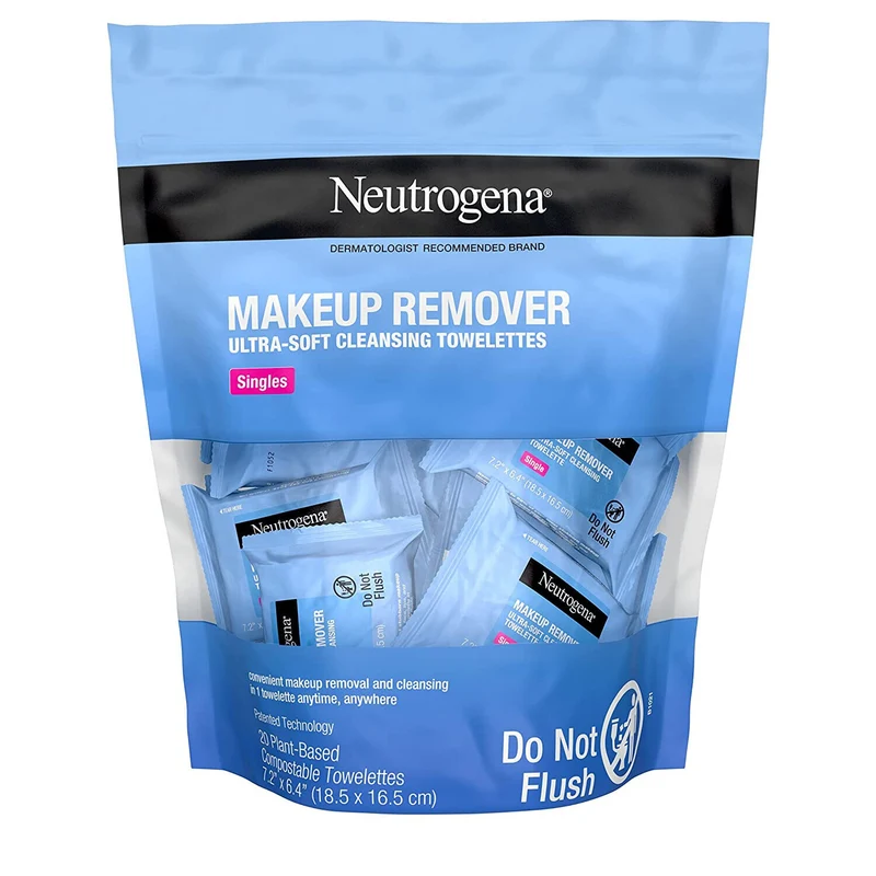 Neutrogena Makeup Remover Facial Cleansing Towelette Singles, Daily Face Wipes