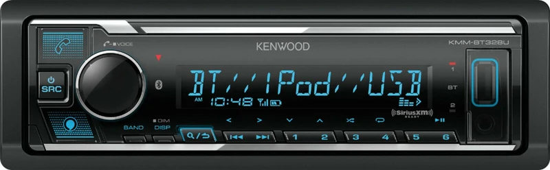Kenwood K MMBT328 In-Dash Single DIN AUX USB Bluetooth Digital Media Receiver