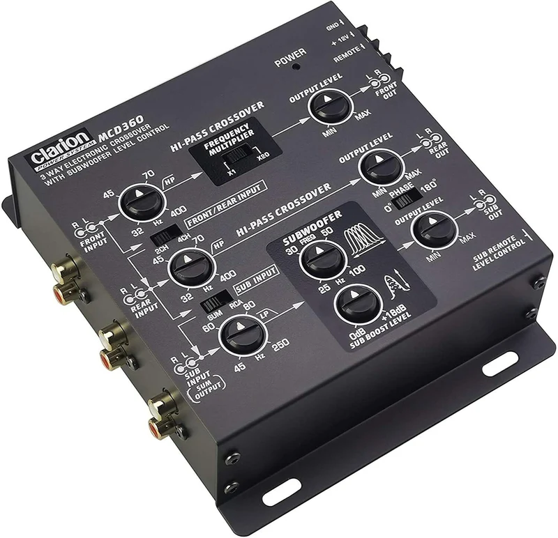 CLARION MCD360 3-WAY 6-CHANNEL INPUT ELECTRONIC CROSSOVER W/ 5-VOLT RCA OUTPUTS