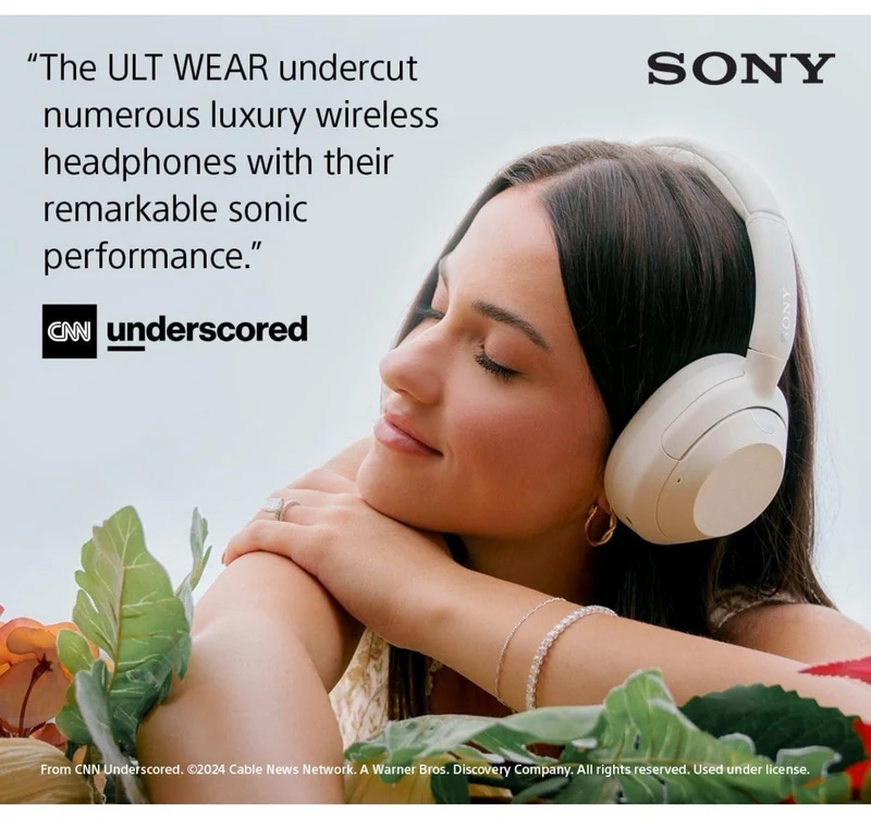 SONY Over-Ear Noise Cancelling, Headset Bluetooth w/ Built-in Alexa - WHITE