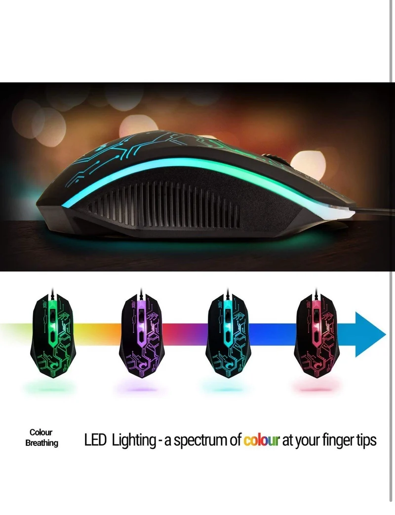 Gaming Keyboard Mouse Headset Combo,USB Wired Crack Backlit Keyboard - BUNDLE