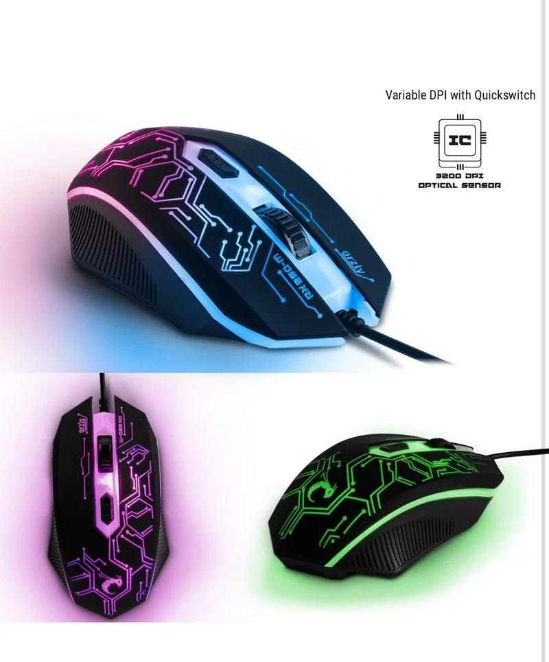 Gaming Keyboard Mouse Headset Combo,USB Wired Crack Backlit Keyboard - BUNDLE