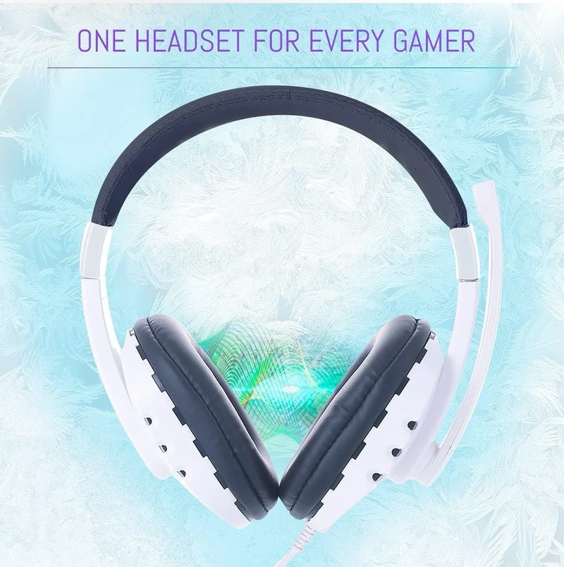 Gaming Keyboard Mouse Headset Combo,USB Wired Crack Backlit Keyboard - White