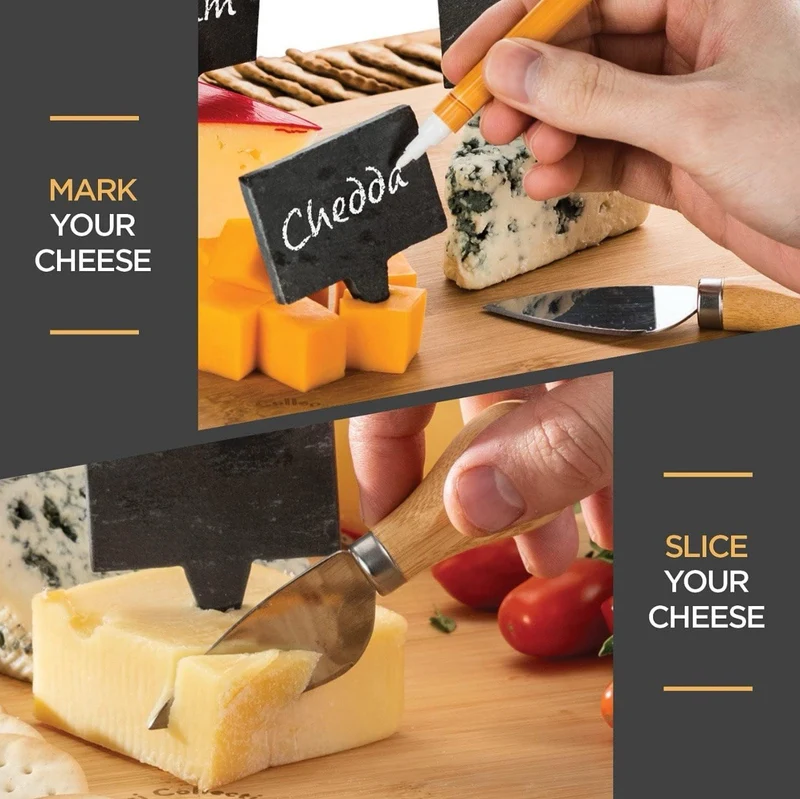 Charcuterie Board Gift Set - Bamboo Cheese Board Serving - House Warming Gifts