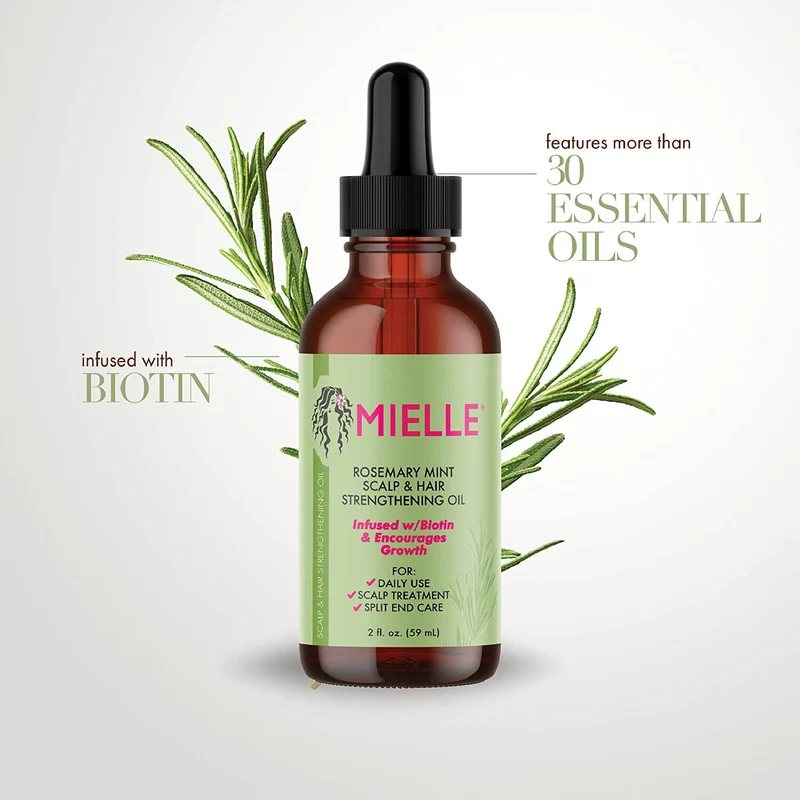 Brand New Mielle Organics Rosemary Mint Scalp Hair Strengthening Oil With Biotin