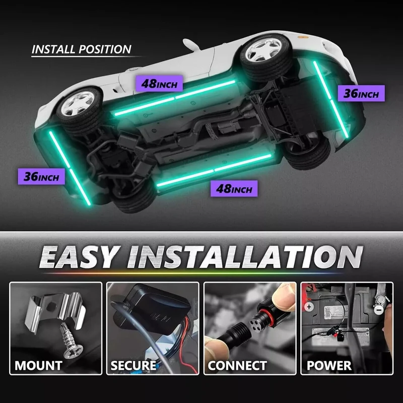 BRAND NEW LED Underglow Bluetooth Enabled Lighting Kit OPT7 AURA PRO All-Color
