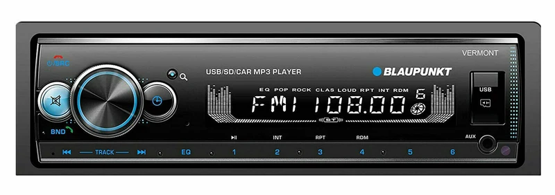 Blaupunkt VERMONT 72 Single Din Mechless Bluetooth Receiver w/ USB/AUX/SD/SD