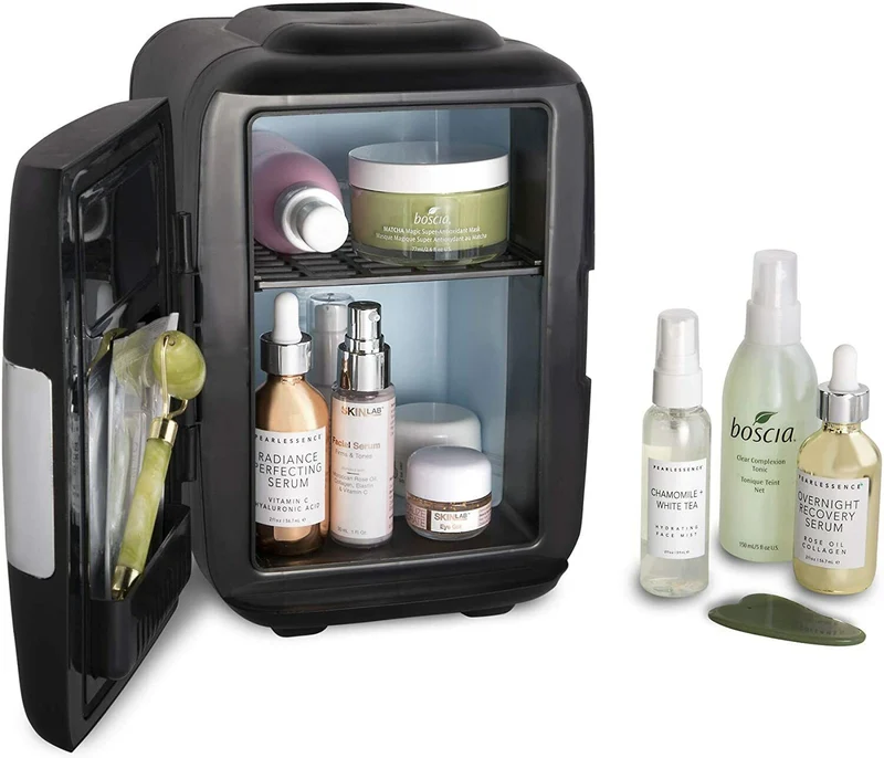 Mini Fridge for Car, Travel Office Desk & Dorm Room 4L Can Electric Plug PINK
