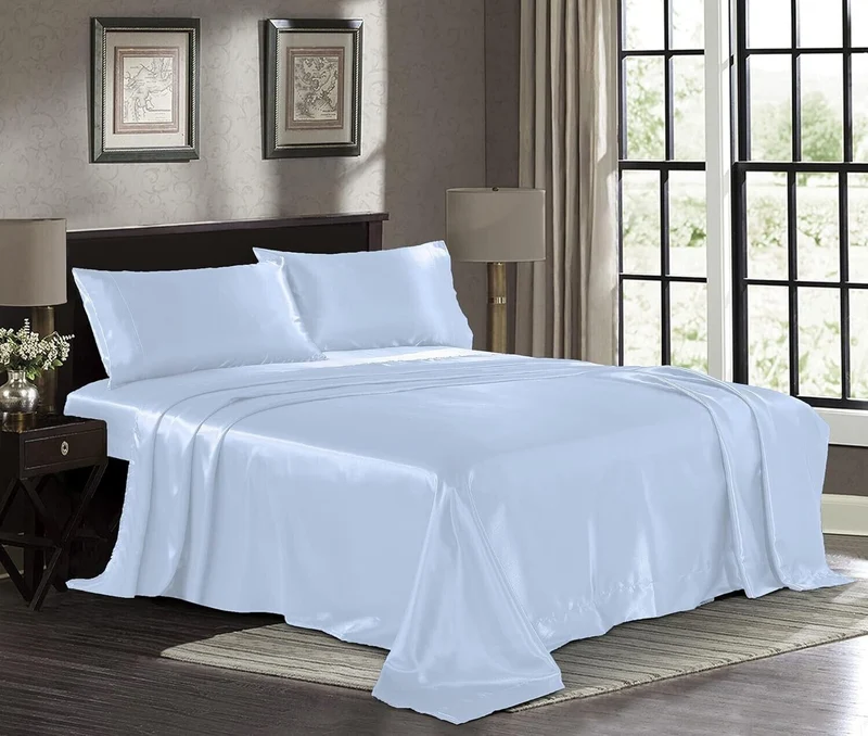 Satin Sheets Hotel Luxury Silky Bed Extra Soft 1800 Microfiber - FULL SIZE