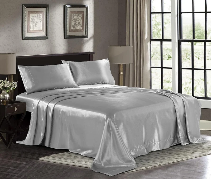 Satin Sheets Hotel Luxury Silky Bed Extra Soft 1800 Microfiber - FULL SIZE
