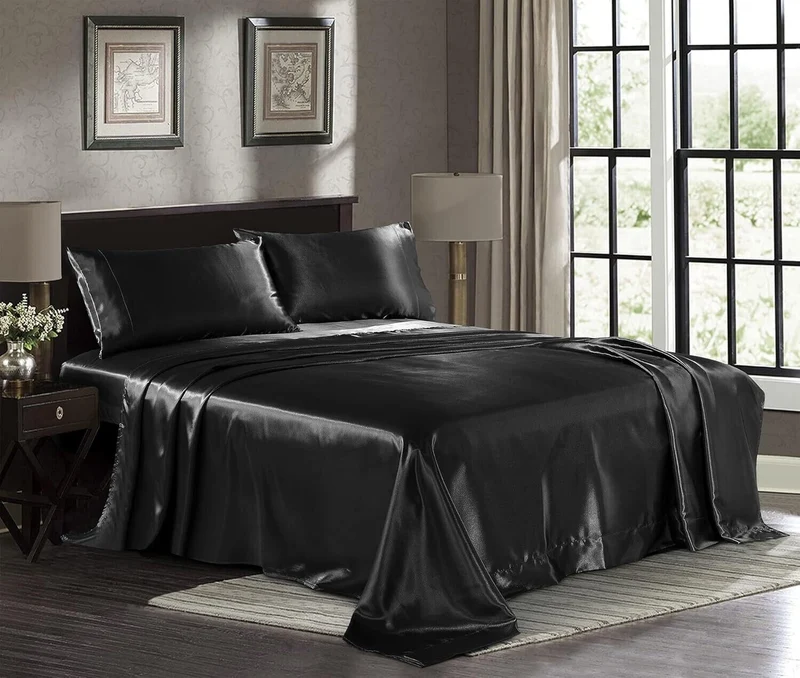 Satin Sheets Hotel Luxury Silky Bed Extra Soft 1800 Microfiber - TWIN SIZE