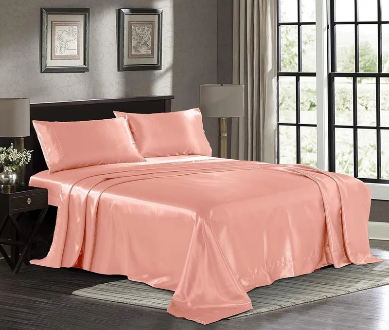 Satin Sheets Hotel Luxury Silky Bed Extra Soft 1800 Microfiber - TWIN SIZE