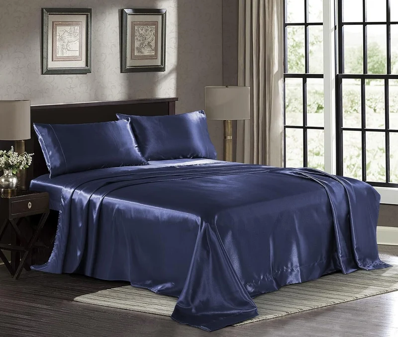 Satin Sheets Hotel Luxury Silky Bed Extra Soft 1800 Microfiber - TWIN SIZE