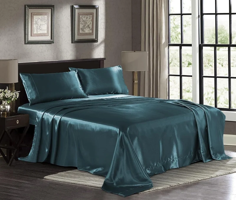 Satin Sheets Hotel Luxury Silky Bed Extra Soft 1800 Microfiber - TWIN SIZE