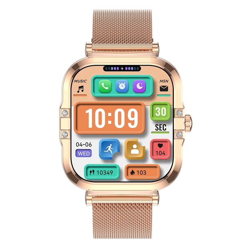 Montre connectée AMOLED- Edition Véga (avec bracelet milanais) couleur Or