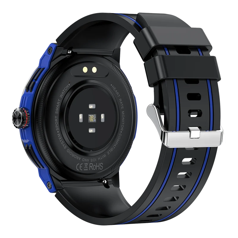 Montre connectée AMOLED - Edition Arena . écran couleur haute définition de 1,43 pouce - (avec bracelet silicone) coleur Noir Bleu