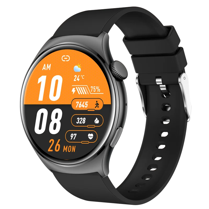Montre connectée AMOLED - Edition Amnésia - (avec bracelet silicone) coleur Noir