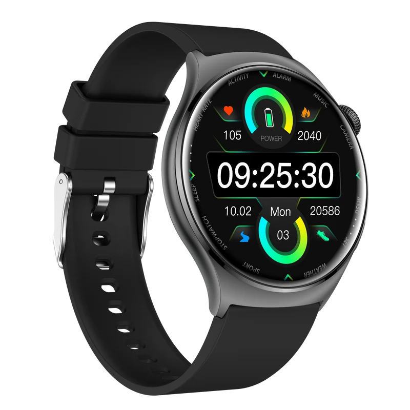 Montre connectée AMOLED - Edition Amnésia - (avec bracelet silicone) coleur Noir
