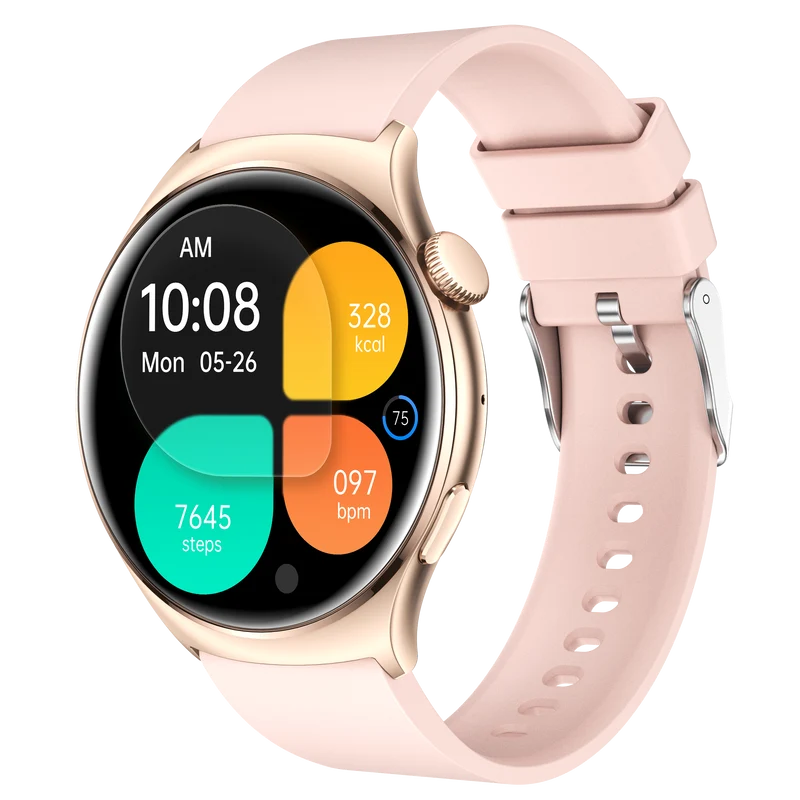 Montre connectée AMOLED - Edition Amnésia - (avec bracelet silicone) coleur Rose Gold