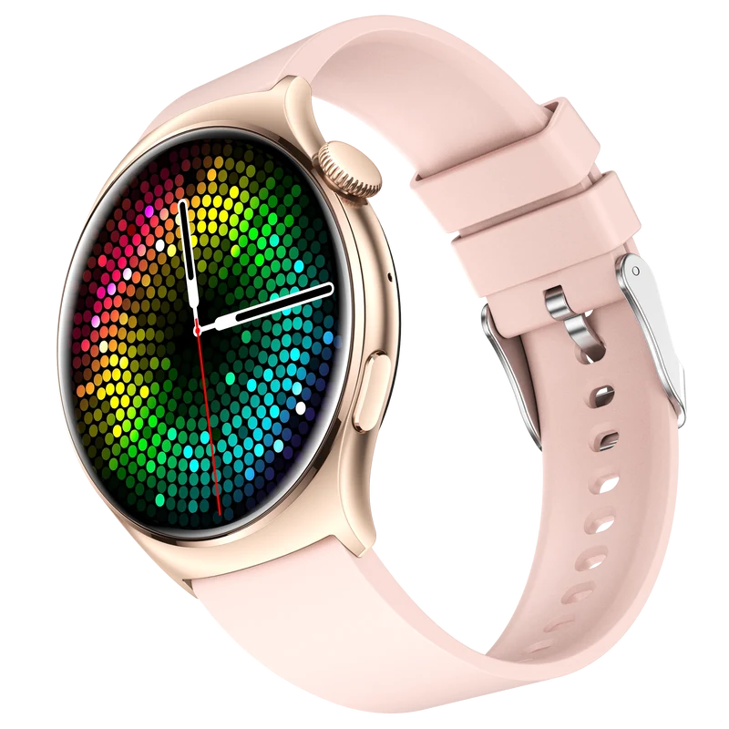 Montre connectée AMOLED - Edition Amnésia - (avec bracelet silicone) coleur Rose Gold