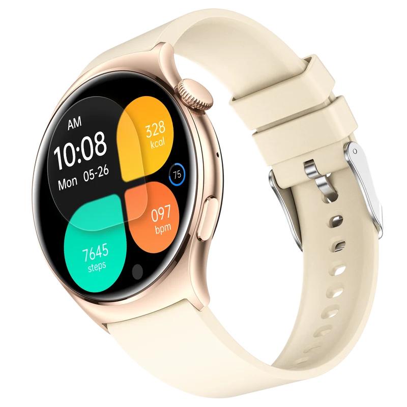 Montre connectée AMOLED - Edition Amnésia - (avec bracelet silicone) coleur Rose Gold