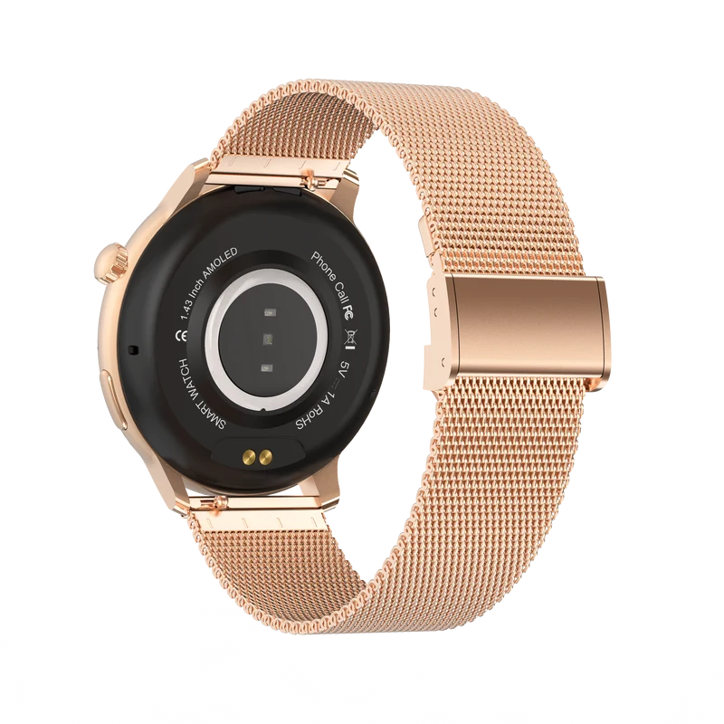 Montre connectée AMOLED - Edition Saphir- (avec bracelet silicone) coleur Rose Gold
