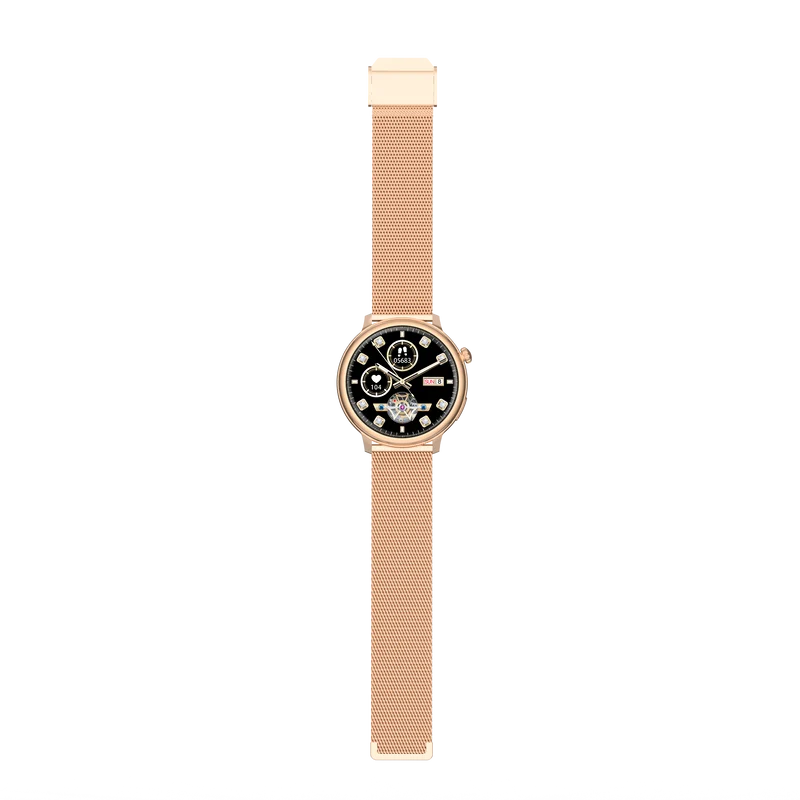 Montre connectée AMOLED - Edition Saphir- (avec bracelet silicone) coleur Rose Gold