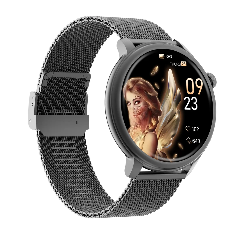 Montre connectée AMOLED - Edition Saphir (avec bracelet en acier inoxydable)coleur Noir