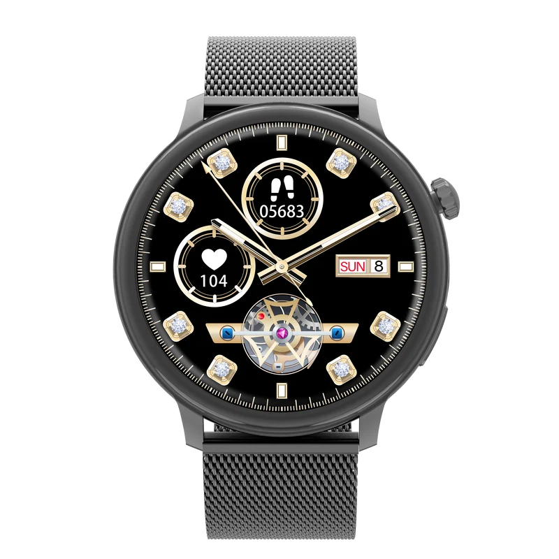 Montre connectée AMOLED - Edition Saphir (avec bracelet en acier inoxydable)coleur Noir