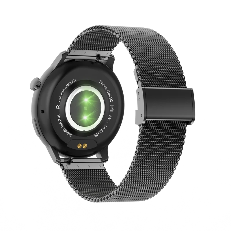 Montre connectée AMOLED - Edition Saphir (avec bracelet en acier inoxydable)coleur Noir