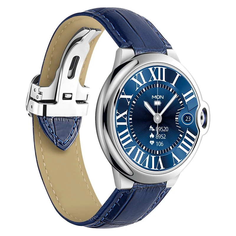 Montre connectée -Edition Elégance 2024 IP67 avec alliage haute résistance et bracelet en cuir de luxe