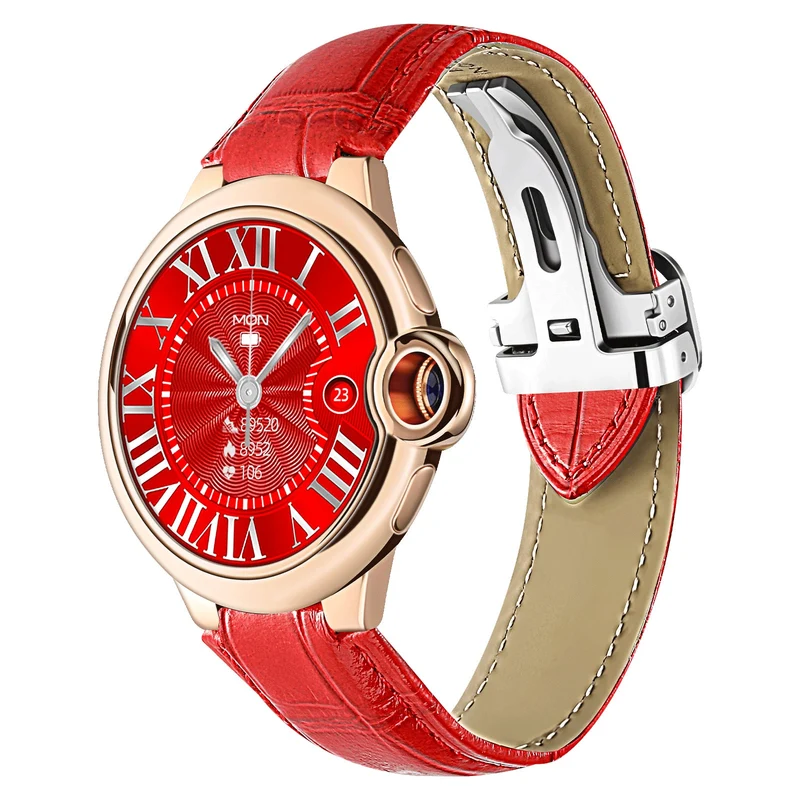 Montre connectée -Edition Elégance 2024 IP67 avec alliage haute résistance et bracelet en cuir de luxe