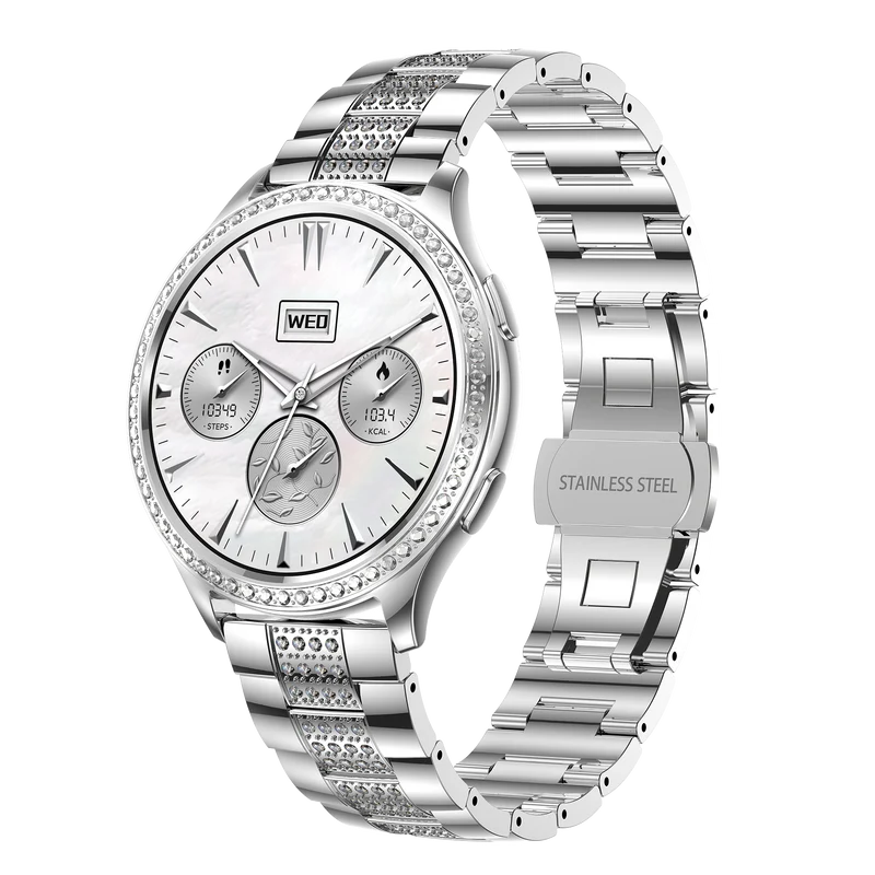 Montre connectée -edition Vogue 2024 IP67 avec bracelet en acier inoxydable