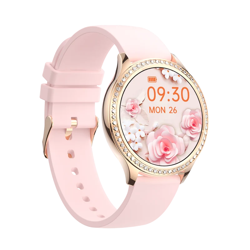 Montre connectée -Edition Vogue 2024 IP67 avec bracelet en silicone couleur Rose