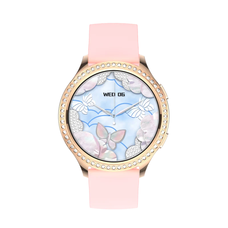 Montre connectée -Edition Vogue 2024 IP67 avec bracelet en silicone couleur Rose