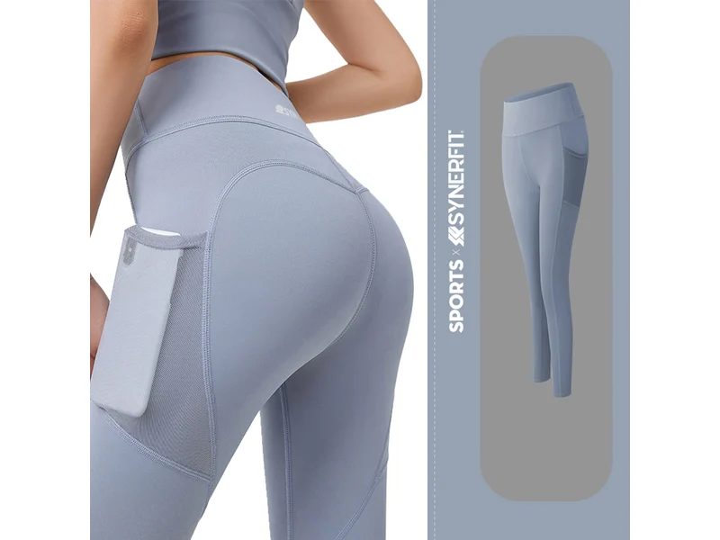 Legging fitness taille haute Bleu